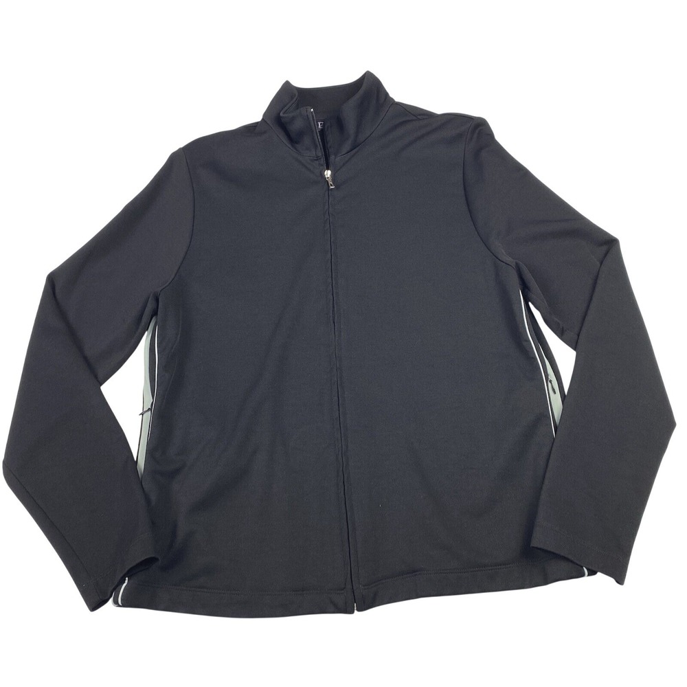 Lands' End Black Zip Up Activewear Workout Performance Track Jacket Size Small/M